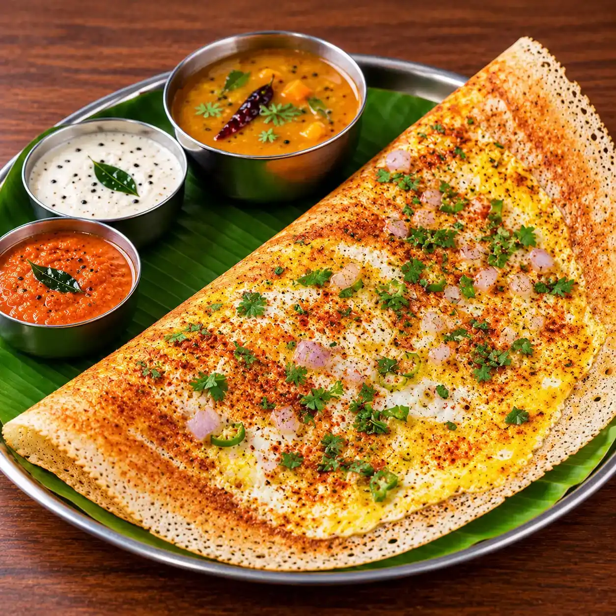 Egg Dosa — Experience the comforting warmth of a golden-crisp dosa, its delicate at Apna Bazar - Eatery
